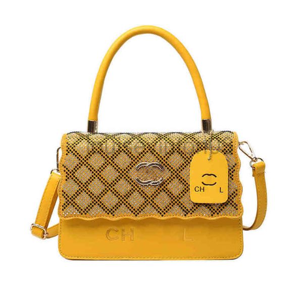 

designer channel bag single shoulder messenger tote handbag diamond new fashion luxurious portable square women's even bag l9in w3.1in