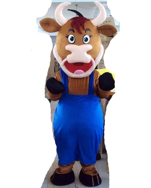 

factory direct sale cow mascot costume cartoon character size, Red;yellow