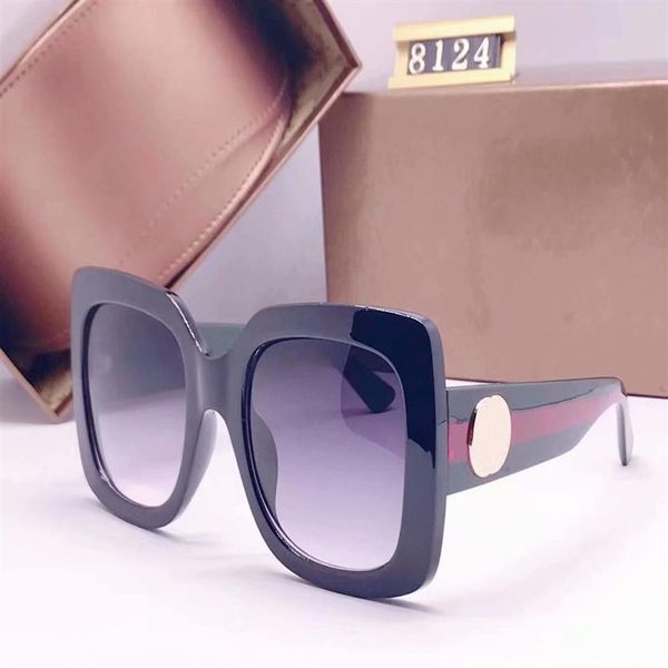 

0083 designer sunglasses for women special uv protection goggle vintage big square frame come with package250g, White;black