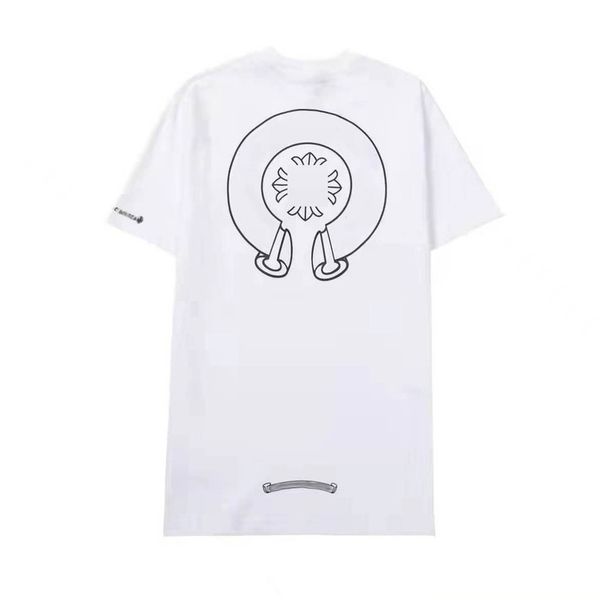 

men's ch luxury t shirts brand man t-shirt summer women cross sanskrit tees letter designer tshirts classic boy loose round neck shirt, White;black