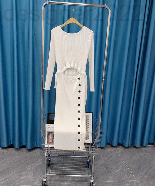 

casual dresses designer details the same navel revealing knitted dress two women's fake one-step skirt with buttock opening and a slim, Black;gray