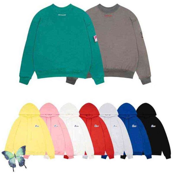 

men's hoodies sweatshirts we11done 2022ss solid color hoodie sweatshirts welldone pullovers t220825, Black