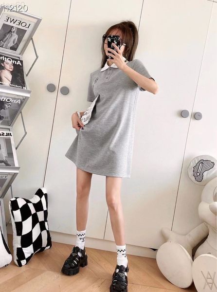 

casual dresses designer the new summer polo shirt dress is fashionable versatile age reducing elegant commuting thin casual and energetic wo, Black;gray