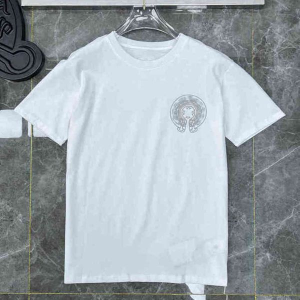 

luxury designer mens t shirts ch brand fashion men sanskrit letter t-shirt horseshoe cross tshirts man hip hop sweater summer loose women cl, White;black