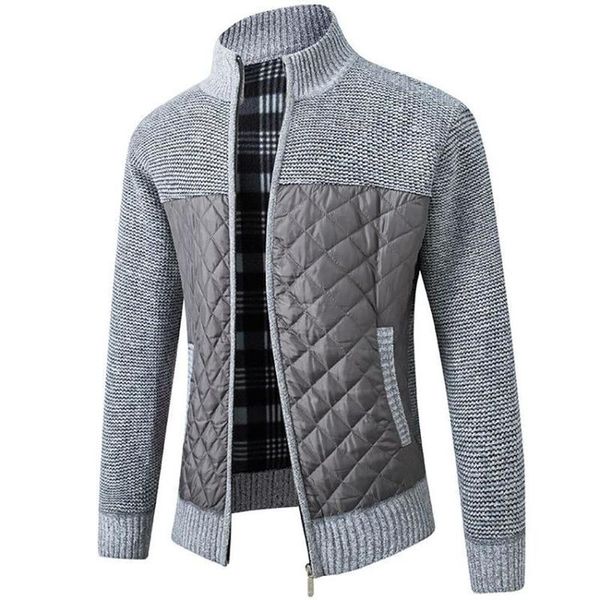 

men's jackets casual men autumn zip thick knitted sweater cardigan pockets warm jacket slim coat 220826, Black;brown