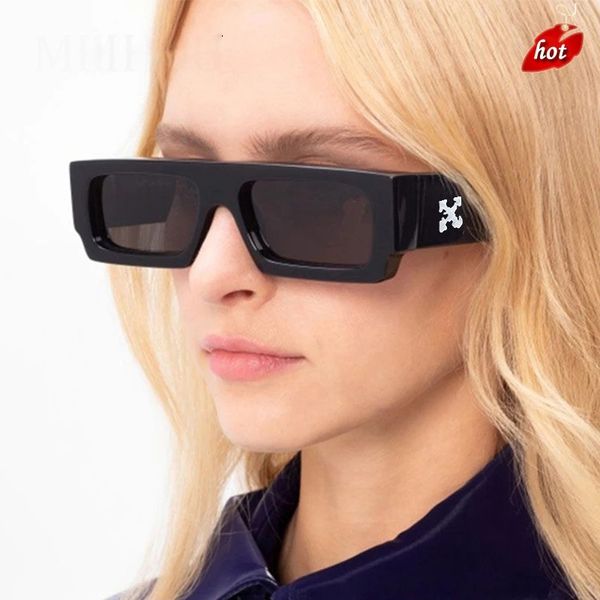 

hip-hop square sunglasses women men off notch hole design white sun glasses blue ladies vintage shados eyewear uv protection 34uqvg53, White;black