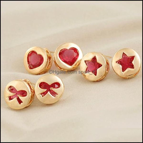 

stud earrings wholesale new style red heart wedding jewelry accessories channel drop delivery 2021 sport1 dhsue, Golden;silver