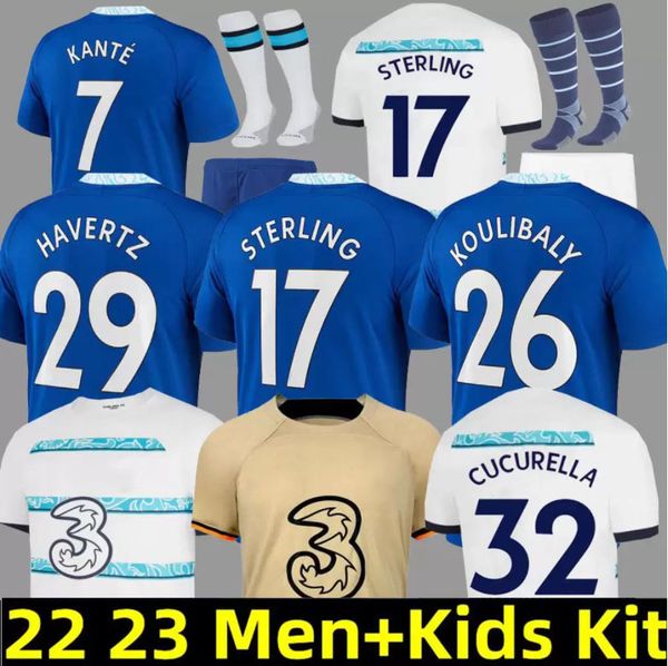 

22 23 cfc soccer jersey pulisic mount havertz sterling jorginho 2022 2023 football shirt men kids set kits koulibaly kante uniform socks men, Black;yellow