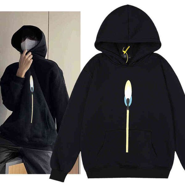 

men's hoodies sweatshirts donda street match fleece hoodies sweatshirt t220825, Black