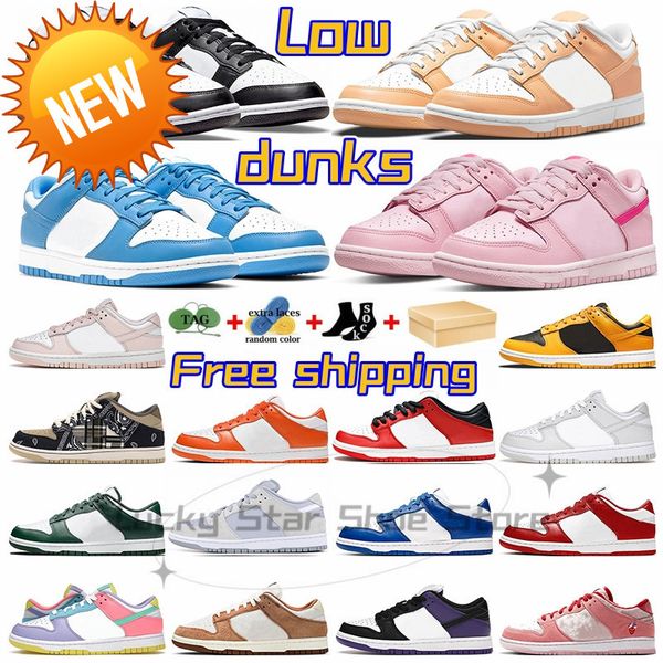 

new sandals with box casual shoes dunks sb triple pink panda designer men women low sneakers white black unc green sail grey fog syracuse mi