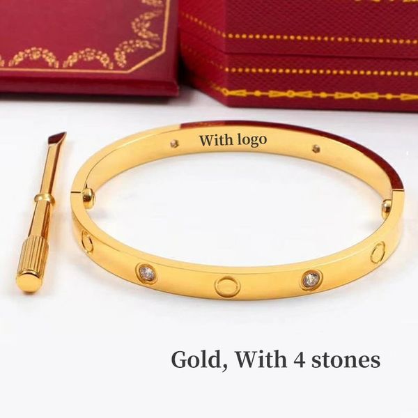

fashion bangle bracelets stainless steel bracelet famous luxury designers brand jewelry for women couple screw love 4diamonds with box whole, Black