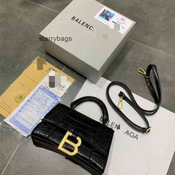 

explosive handbags balencigas fashion bags single messenger hourglass french high sense vintage crocodilehvpd