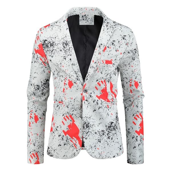 

men's suits blazers men stylish white casual floral print formal blazer casual suits jacket slim fit blazer jacket for men 220826, White;black