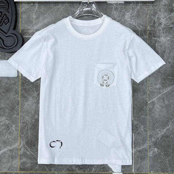 

summer mens luxury t shirts fashion ch brand men sanskrit letter t-shirt horseshoe cross designer tshirts man hip hop sweater women classic, White;black