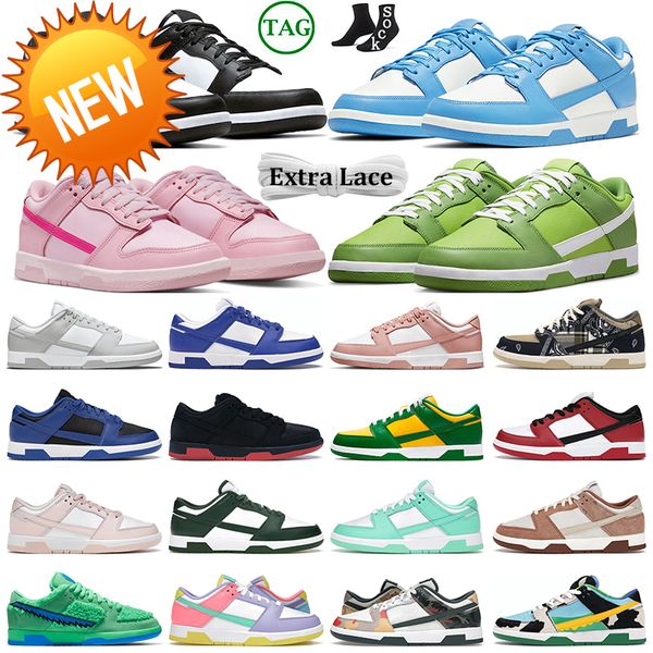 

new sandals triple pink dunks casual shoes for mens womens panda rose whisper grey fog orange pearl georgetown unc gai dunked trainers sneak, Black