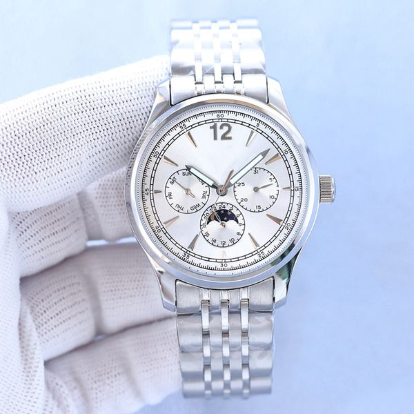 

mens watch automatic mechanical movement watches 40mm business wristwatch stainless steel montre de luxe waterproof fashion wristwatches, Slivery;brown