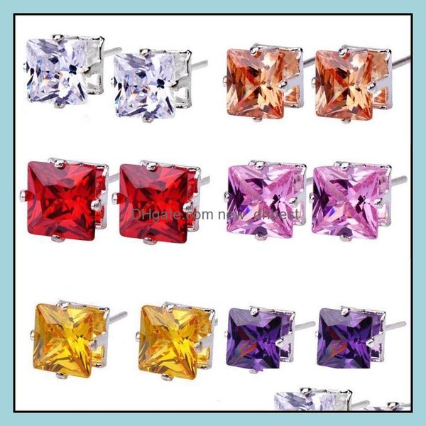 

stud pretty earrings for woman chic shimmer plated gold bow cubic crystal rhinestone drop delivery 2021 jewelry newdhdhfdu, Golden;silver