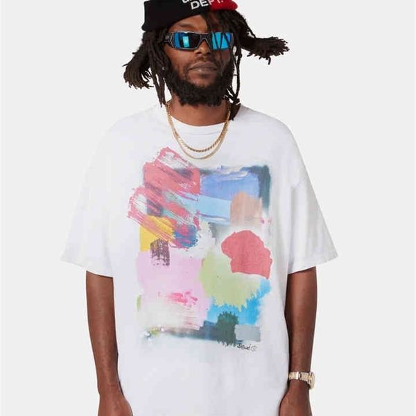 

designer trendy gallerydepts t shirts quantum tee sogd high street graffiti print loose round sleeve, White;black