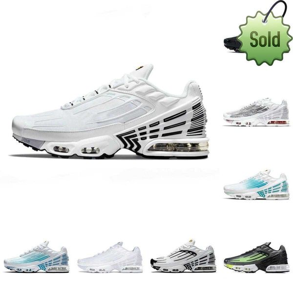 

summer sandals tn plus 3 tuned iii men sports shoes laser blue white leather aquamarine obsidian hyper violet deep parachute ghost green tri, Black