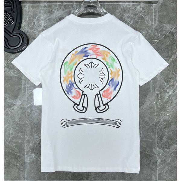 

men's classic luxury t shirts brand ch man t-shirt summer women cross sanskrit tees letter designer tshirts boy loose round neck shirt, White;black