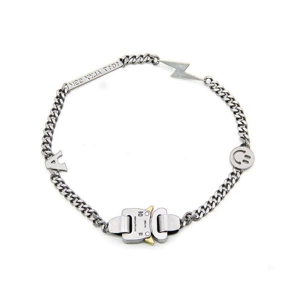 

1017 alyx studio logo alloy chain necklace bracelet belts men women hip hop outdoor street accessories festival gift ship270j, Silver