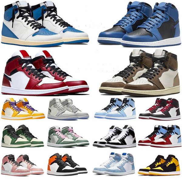 

1s mens basketball shoes sneakers chicago reimagined bred patent dark mocha pine green rebellionaire grey fog fearless obsidian men trainers