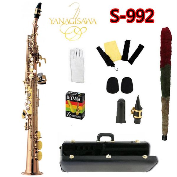 

new arrival s-992 yanagisawa soprano saxophone b flat gold lacquer musical instruments saxophone playing yanagisawa professional1812
