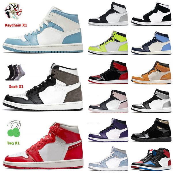 

1 1s basketball shoes new jumpman mid university blue high dark mocha patent green carbon fiber rebellionaire men women sneakers trainers wi