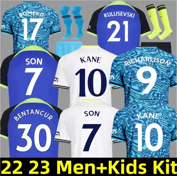 

kane son 22 23 richarlison soccer jersey kulusevski hojbjerg spence perisic dier 2022 2023 lucas romero tottenham football kit shirt spurs t, Black;yellow