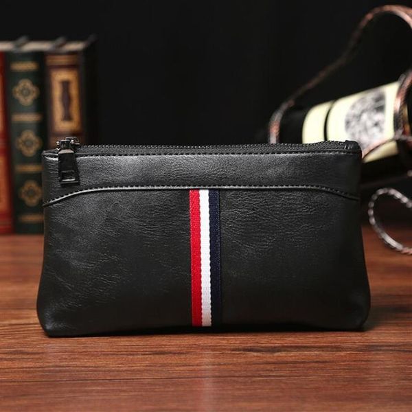 

fashion-factory s brand bag korean fashion color leather men hand bag casual mens sportswear men wallet hand bag men walletwal211v, Red;black