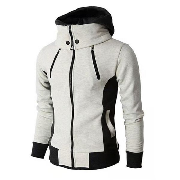 

men's hoodies sweatshirts zipper men jackets autumn winter casual fleece coats bomber jacket scarf collar fashion hooded male outwear s, Black