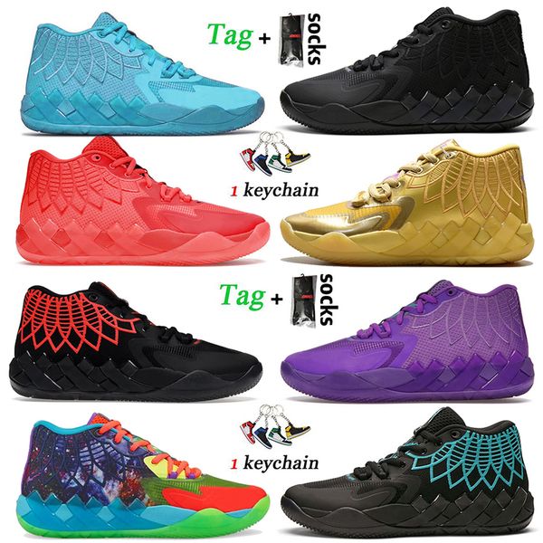 

mens lamelo ball basketball shoes mb.01 2022 not from here rock ridge black red blast rick and morty galaxy i buzz queen city