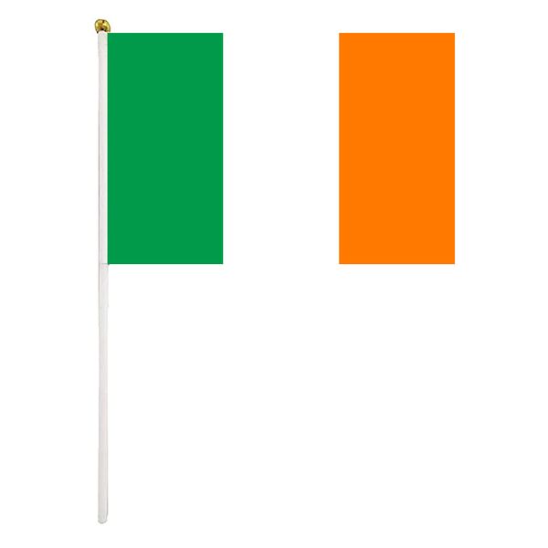 

ireland flag irish hand waving flags 14x21 cm polyester country banner with plastic flagpoles for parades sports events festival celebration
