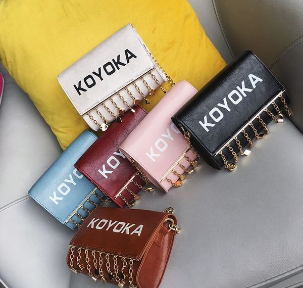 

baby letter print handbag baby tassel chain bags mini purse good selling, Black