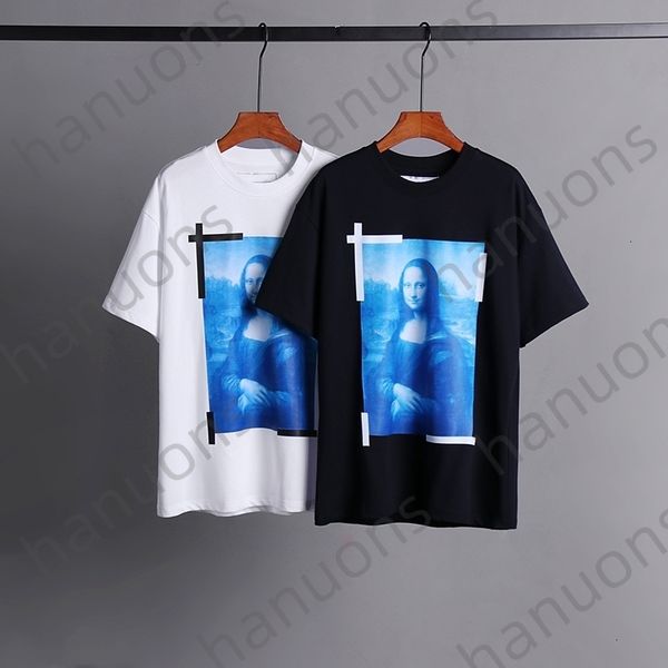 

off men's shirts zomer nieuwe witte mannen en vrouwen t-shirt mode paar katoenen toevallige ronde hals korte mouwen wit en zwart, White;black