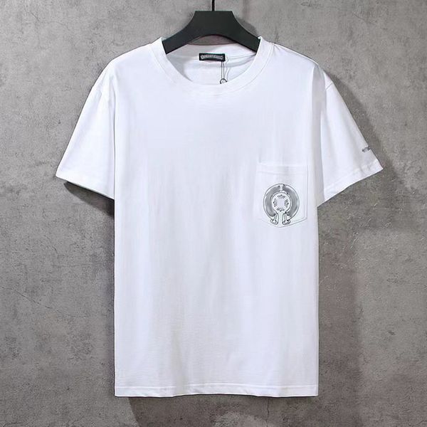

luxury men's ch t shirts brand man t-shirt summer women cross sanskrit tees letter designer tshirts classic boy loose round neck shirt, White;black