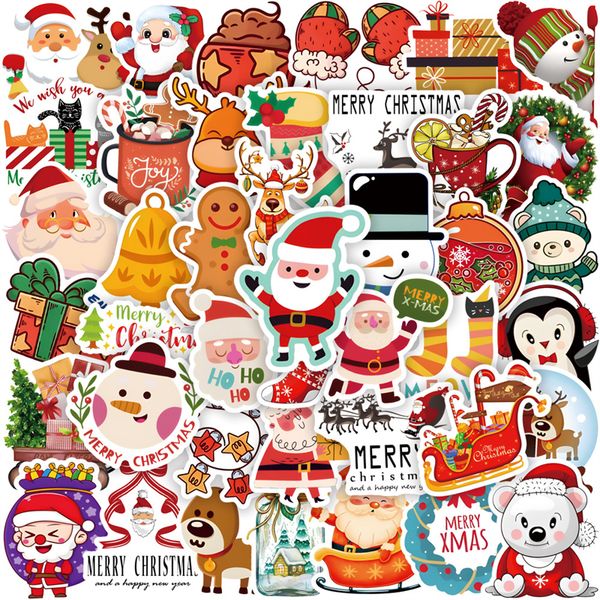 

50pcs christmas sticker for water bottle lapskateboard motorcycle waterproof decals