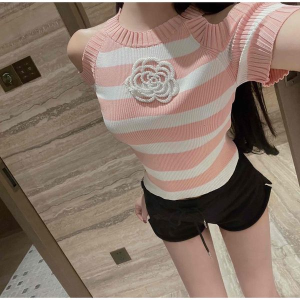 

women's sweaters designer chao brand 22 spring / summer new floral embroidery design striped off shoulder sweater women's fashion, White;black