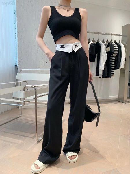 

women's shorts designer niche design brand 22 early autumn two high waist american style leg length straight tube suits and women', White;black