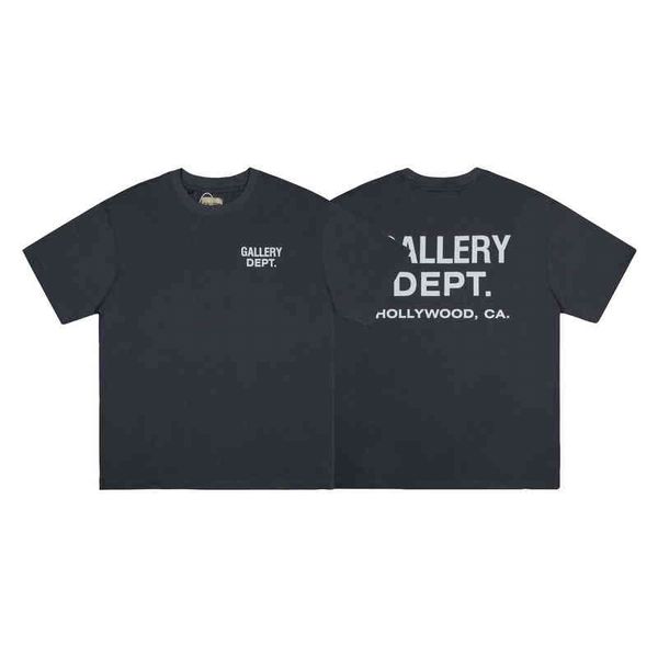 

designer trendy gallerydepts t shirts summer 2022 spring printed sleeve letter cement grey trendy men women, White;black