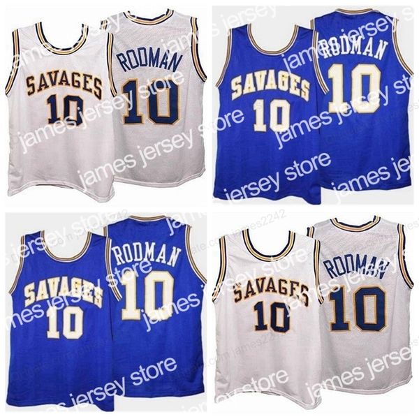 

basketball jerseys custom retro dennis rodman #10 college basketball jersey men's stitched white blue any size 2xs-5xl name and number, Black;red