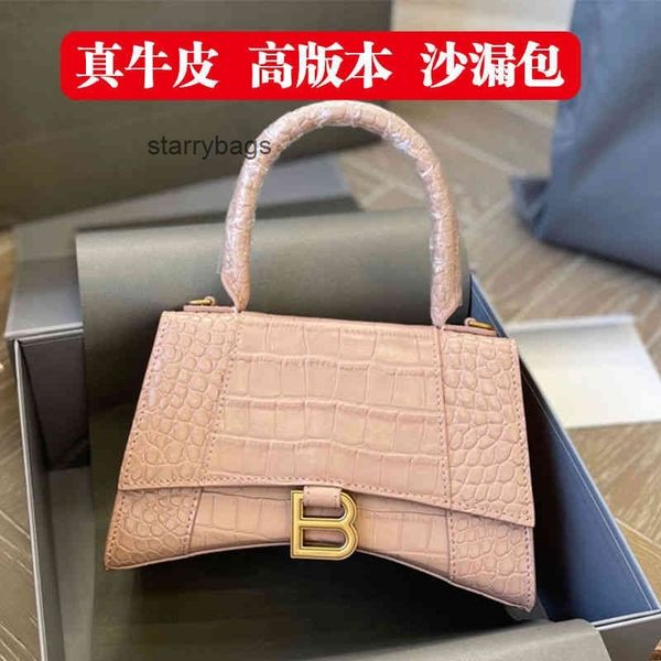 

explosive handbags balencigas fashion bags hourglass light leather women's autumn winter foreign style advanced feeling letter net red