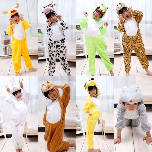 

umorden children kids animal costume cosplay dinosaur tiger elephant halloween animals costumes jumpsuit for boy girl, Blue