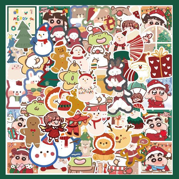 

60pcs cute christmas stickers for water bottle lapskateboard motorcycle waterproof decals