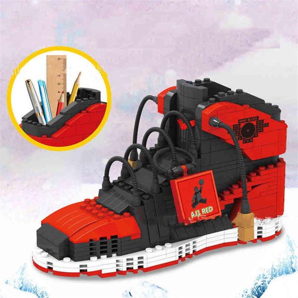 

474pcs sports shoes building block pen holder sports basketball shoes small228n