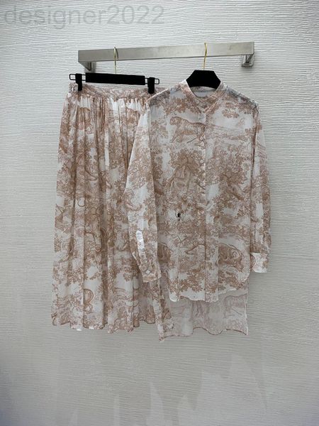 

women's tracksuits designer early spring jungle lion and tiger animal pattern printing buckle small stand collar lined skirt high waist, Gray