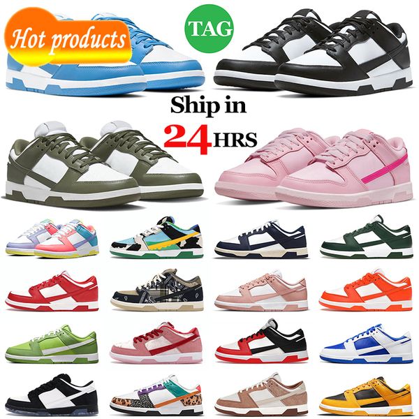 

2023 sandals panda casual shoes designer men women sneakers gai white black unc grey fog triple pink medium olive mens trainers sports shoe