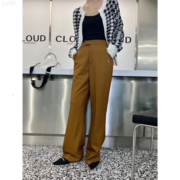 

women's shorts designer 22 autumn winter wool high waist metal letter straight tube casual trousers with iconic pants uz4i, White;black