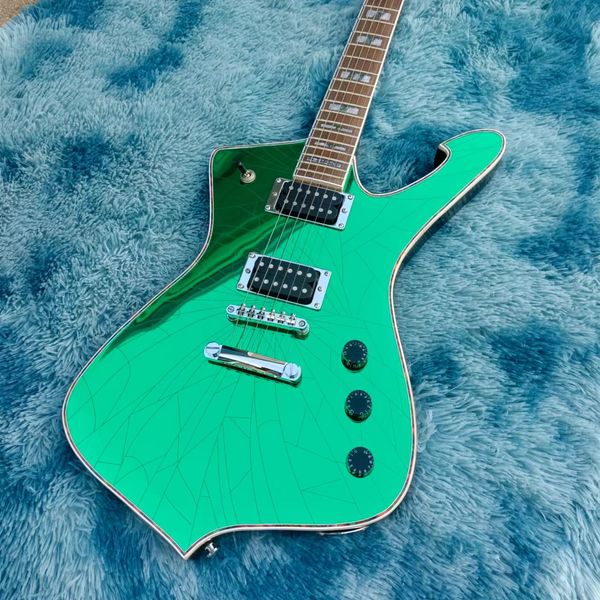 

6 string electric guitar insanelymirror finish green delivery