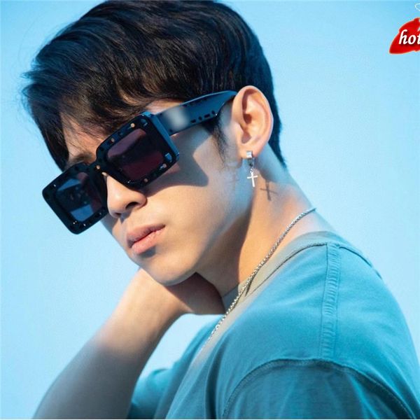 

hip-hop square sunglasses women men off notch hole design white sun glasses blue ladies vintage shados eyewear uv protection u0jkdgie, White;black